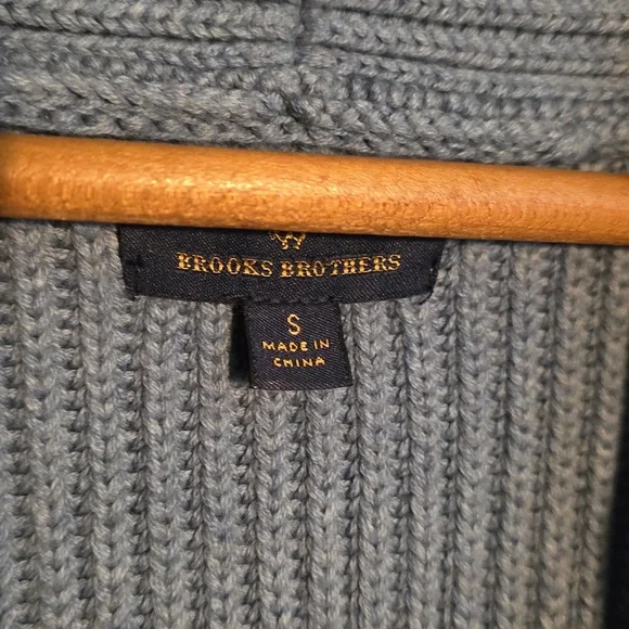 Brooks Brothers Small Blue Gray Cowl Neck Cardigan Perfect Condition